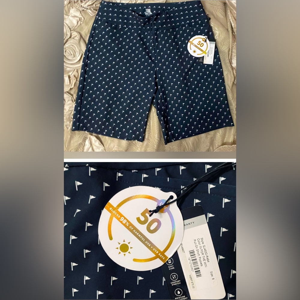 Tail White Label (GOLF), women size 16 navy blue, white flags